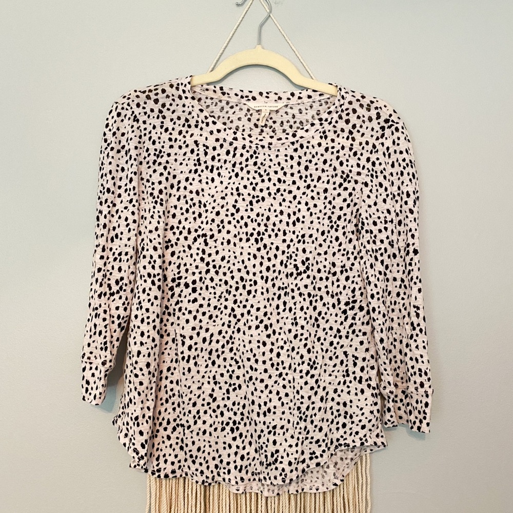 Rebecca Taylor Dalmatian Printed Linen Blouse